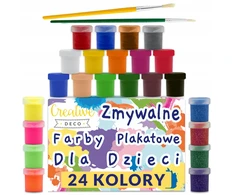 Dažai pirštukams Creative Deco, 24×20 ml, įvairių spalvų