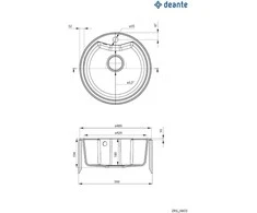 Deante granitinė virtuvinė plautuvė Deante Solis ZRS G803, Metallic graphite