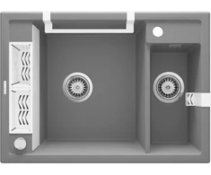 Deante granitinė virtuvinė plautuvė su magnetais Deante Magnetic ZRM S503, Metallic pilkas