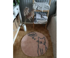 Decovena Dywan apvalus 70cm kotek siedzisko mata pokój dziecka róż NA PREZENT