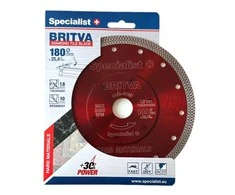 Deimantinis diskas SPECIALIST+ BRITVA 180x1,8x25,4 mm, kietoms plytelėms