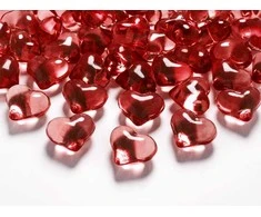 Party Deco Konfeti deimantai-širdelės 21mm 30 vnt raudoni