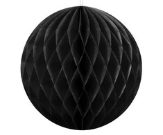 Party Deco Korėtas apvalus papuošimas 10cm 1 vnt juodas