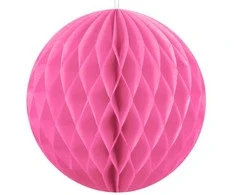 Party Deco Korėtas apvalus papuošimas 10cm 1 vnt tamsiai rožinis