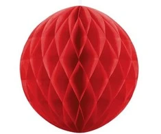Party Deco Korėtas apvalus papuošimas 30cm 1 vnt raudonas