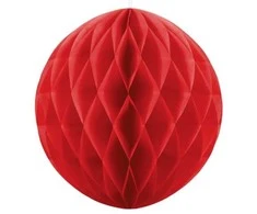 Party Deco Korėtas apvalus papuošimas 40cm 1 vnt raudonas