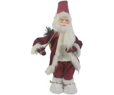 Dekoras Kalėdų senelis SFYD H63cm bordo