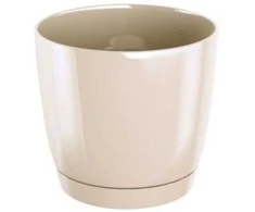Dekoratyv. gėlių vazonas su padėklu Coubi Round P Ø21cm H19.3cm plastik./kreminės s.