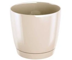 Dekoratyv. gėlių vazonas su padėklu Coubi Round P Ø13.5cm H12.4cm plastik./kreminės s.