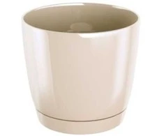 Dekoratyv. gėlių vazonas su padėklu Coubi Round P Ø10cm H9.2cm plastik./kreminės s.