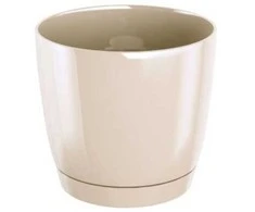 Dekoratyv. gėlių vazonas su padėklu Coubi Round P Ø12cm H11cm plastik./kreminės s.