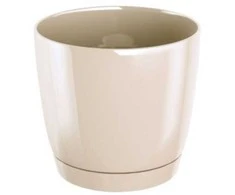 Dekoratyv. gėlių vazonas su padėklu Coubi Round P Ø15.5cm H14.2cm plastik./kreminės s.