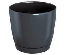 Dekoratyv. gėlių vazonas su padėklu Coubi Round P Ø21cm H19.3cm plastikinis/t.pilkas