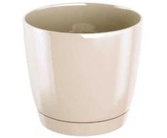Dekoratyv. gėlių vazonas su padėklu Coubi Round P Ø24cm H22cm plastik./kreminės s.