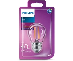 Dekoratyvinė šviesos diodų lemputė PHILIPS, P45, 4 W, E27, 470 lm, 2700K, atitinka 40 W