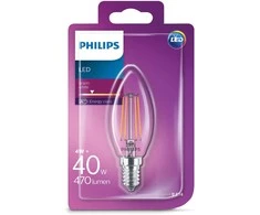 Dekoratyvinė šviesos diodų lemputė PHILIPS, B35, 4 W, E14, 470 lm, 2700K, atitinka 40 W