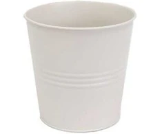 Dekoratyvinis gėlių vazonas Ø13cm H13cm metalinis/kreminės sp.