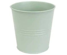 Dekoratyvinis gėlių vazonas Ø15cm H15cm metalinis/švies.žalias