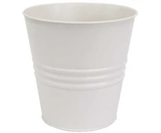 Dekoratyvinis gėlių vazonas Ø18cm H18cm metalinis/kreminės sp.