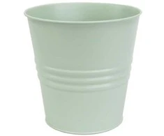 Dekoratyvinis gėlių vazonas Ø18cm H18cm metalinis/švies.žalias