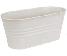 Dekoratyvinis gėlių vazonas 28x13x12cm metalinis/kreminės sp.