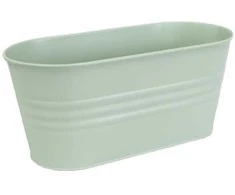 Dekoratyvinis gėlių vazonas 28x13x12cm metalinis/švies.žalias