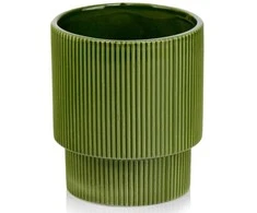 Dekoratyvinis gėlių vazonas Barcelona Ø13cm H15cm keraminis/žalias