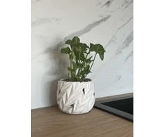 Dekoratyvinis gėlių vazonas Barcelona Ø15.5cm H13cm keraminis/baltas