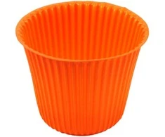 Dekoratyvinis gėlių vazonas D12cm/H8.7cm 021C/oranžinis