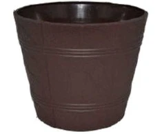 FORM PLASTIC Dekoratyvinis gėlių vazonas Elba D19cm/H16cm tamsiai rudas