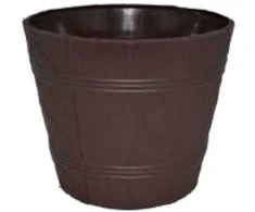 FORM PLASTIC Dekoratyvinis gėlių vazonas Elba D26cm/H22cm tamsiai rudas