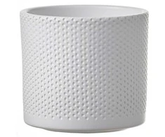 Dekoratyvinis gėlių vazonas Era Ø13.5cm H12.5cm keraminis/baltas