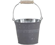 Dekoratyvinis gėlių vazonas Kibiras Ø13cm H12cm cinkinis/pilkas