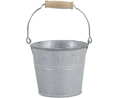 Dekoratyvinis gėlių vazonas Kibiras Ø13cm H12cm cinkinis/baltas