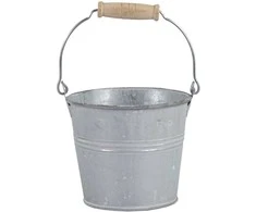 Dekoratyvinis gėlių vazonas Kibiras Ø17cm H15cm cinkinis/baltas