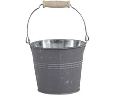 Dekoratyvinis gėlių vazonas Kibiras Ø17cm H15cm cinkinis/pilkas