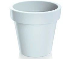 Dekoratyvinis gėlių vazonas Lofly Ø24.5cm H22.5cm plastikinis/baltas