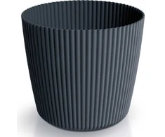 Dekoratyvinis gėlių vazonas Milly Round Ø14.6cm H13cm plastik./antrac. sp.