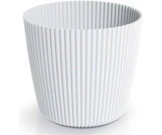 Dekoratyvinis gėlių vazonas Milly Round Ø14.6cm H13cm plastikinis/baltas