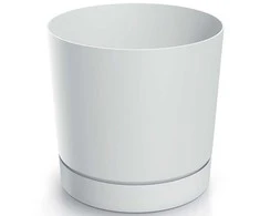 Dekoratyvinis gėlių vazonas Tubo P Ø10.8cm H10.9cm plastikinis/baltas
