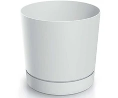 Dekoratyvinis gėlių vazonas Tubo P Ø12.8cm H12.8cm plastikinis/baltas