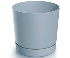 Dekoratyvinis gėlių vazonas Tubo P Ø14.8cm H14.7cm plastikinis/š.pilkas