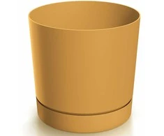Dekoratyvinis gėlių vazonas Tubo P Ø14.8cm H14.7cm plast./garstyčių sp.
