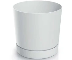 Dekoratyvinis gėlių vazonas Tubo P Ø14.8cm H14.7cm plastikinis/baltas