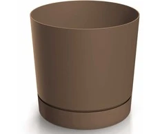 Dekoratyvinis gėlių vazonas Tubo P Ø17.8cm H17.5cm plastikinis/rudas