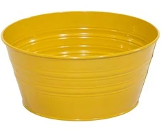 Dekoratyvinis lėkštas gėlių vazonas Ø20cm H10.5cm metalinis/skirtingų sp.