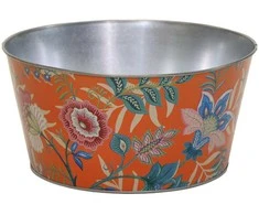 Dekoratyvinis lėkštas gėlių vazonas Ø20cm H10cm metalinis