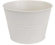 Dekoratyvinis lėkštas gėlių vazonas Ø20cm H14cm metalinis/kreminės sp.