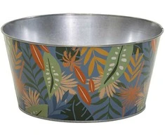 Dekoratyvinis lėkštas gėlių vazonas Ø20cm H10cm metalinis