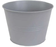 Dekoratyvinis lėkštas gėlių vazonas Ø20cm H14cm metalinis